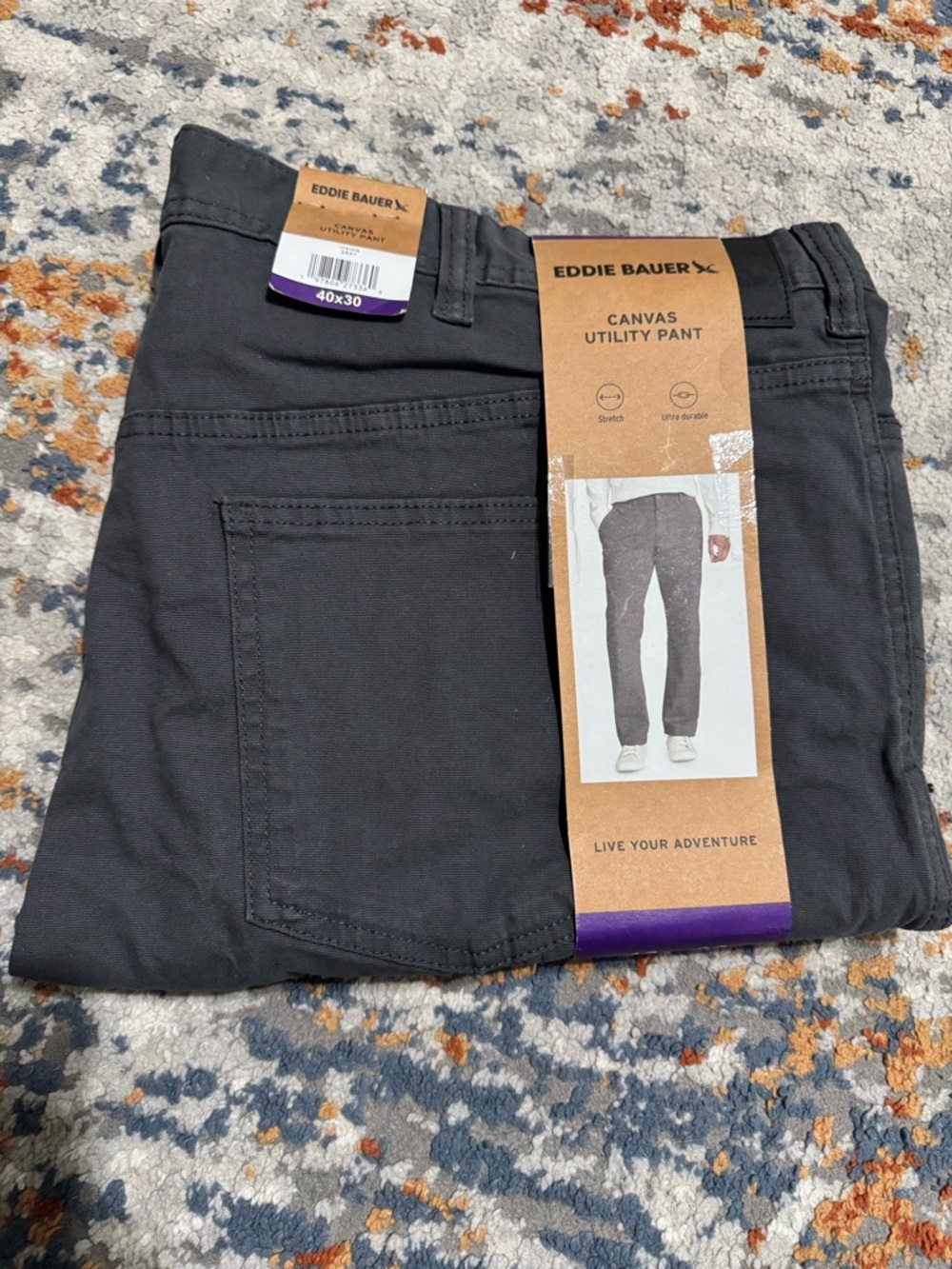 Eddie Bauer Straight-Leg Canvas Pants - Charcoal